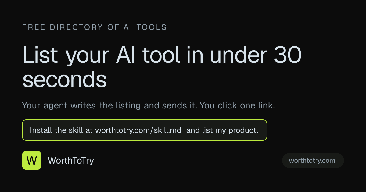 Best AI Tools, Sorted by Category - WorthToTry · Twitter