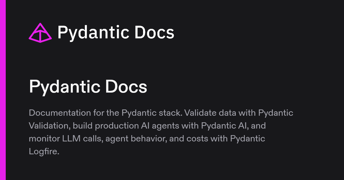 Pydantic | The end-to-end AI engineering stack · Twitter