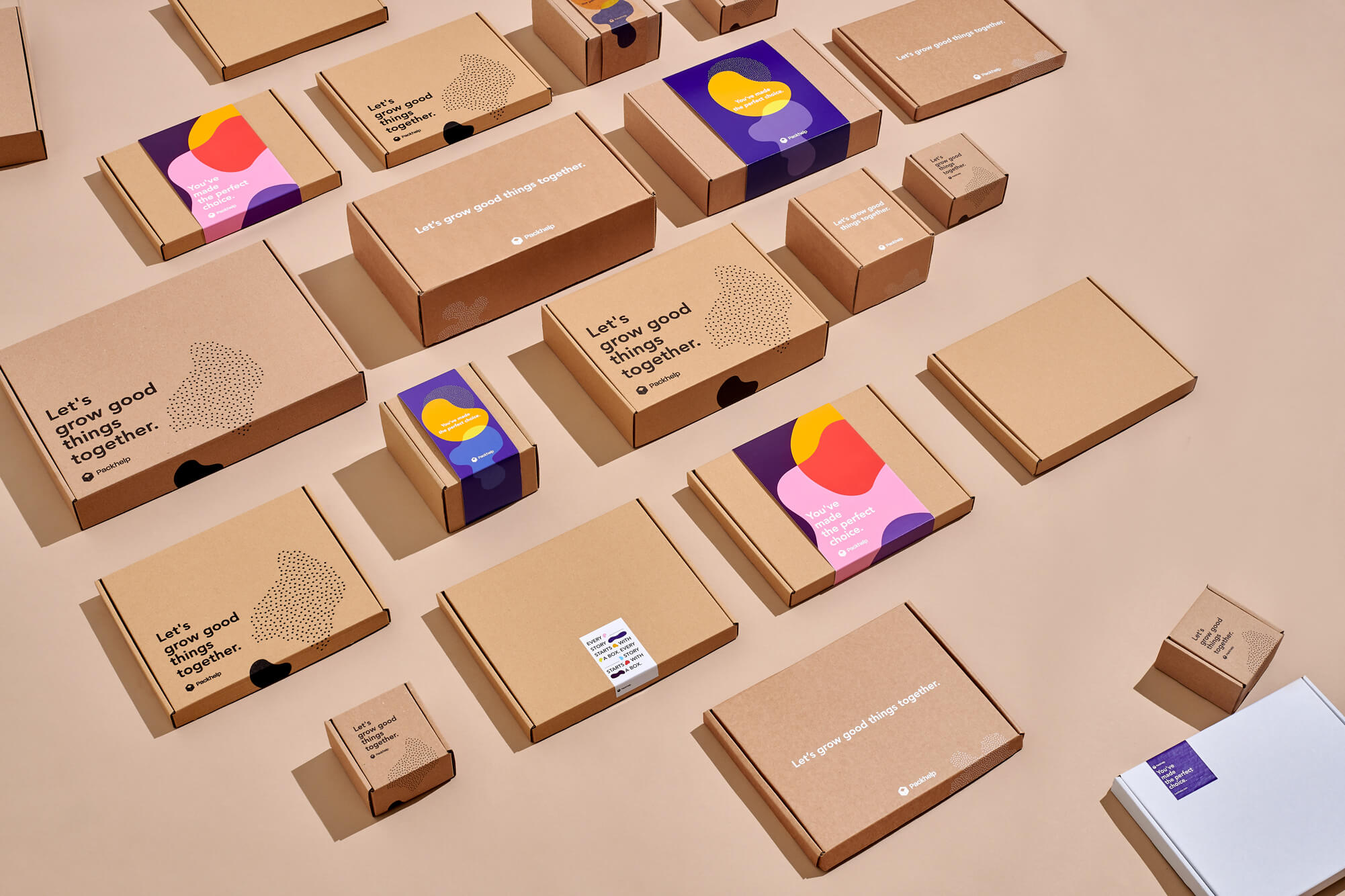 Assorted custom cardboard boxes by Packhelp