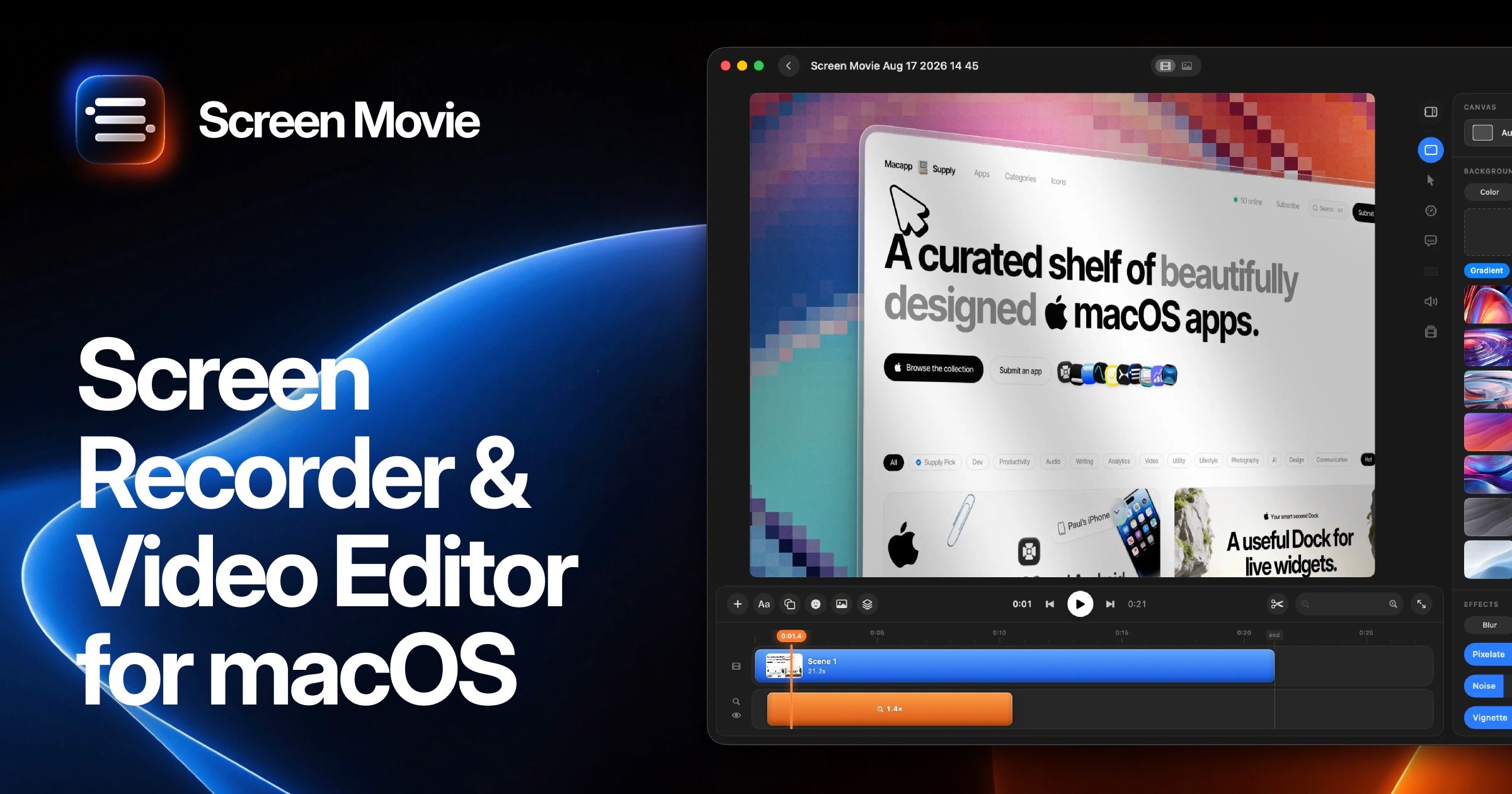 Screen Movie - Screen Recorder & Video Editor for macOS · Twitter