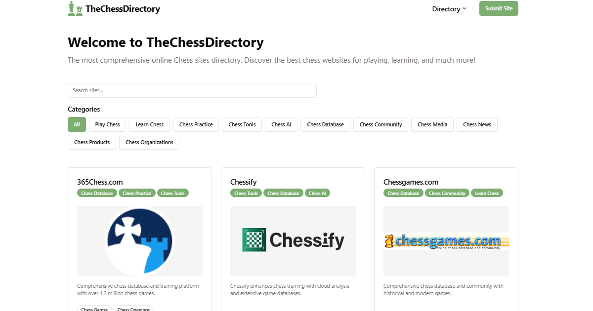 TheChessDirectory - Directory of Chess Websites · Twitter