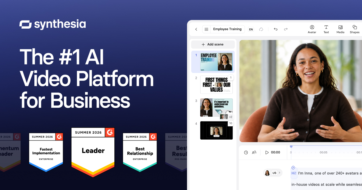 Synthesia: #1 AI Video Platform for Business · Twitter