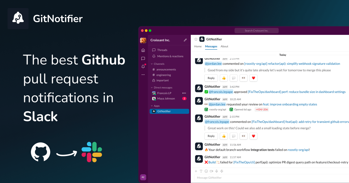 GitNotifier - Github Pull Request Notifications for Slack