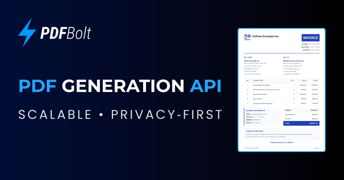 PDFBolt PDF Generation API with Dynamic Templates