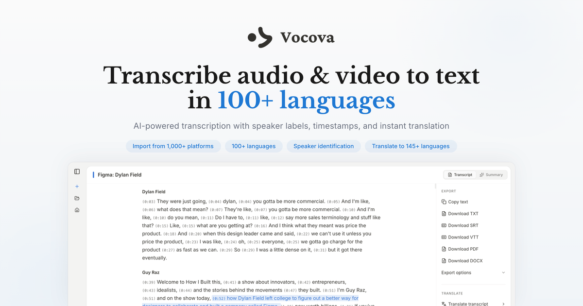 Transcribe Audio & Video to Text in 100+ Languages