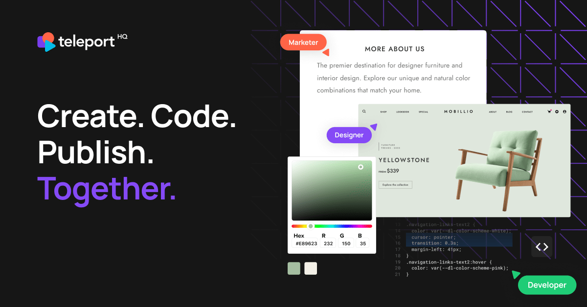 Low-code Front-end Design & Development Platform | TeleportHQ · Twitter