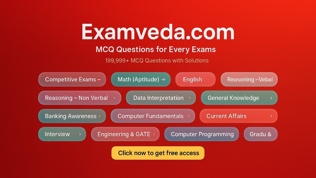 MCQ Questions and Solutions for all Competitive Exams - ExamVeda · Twitter