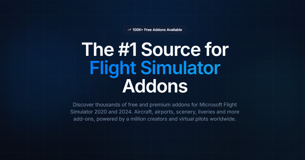 Flightsim.to - Microsoft Flight Simulator Mods, Add-Ons & Liveries · Twitter