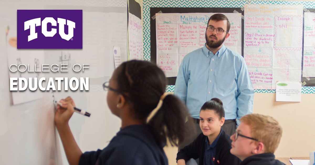 TCU College of Education student teacher in the classroom