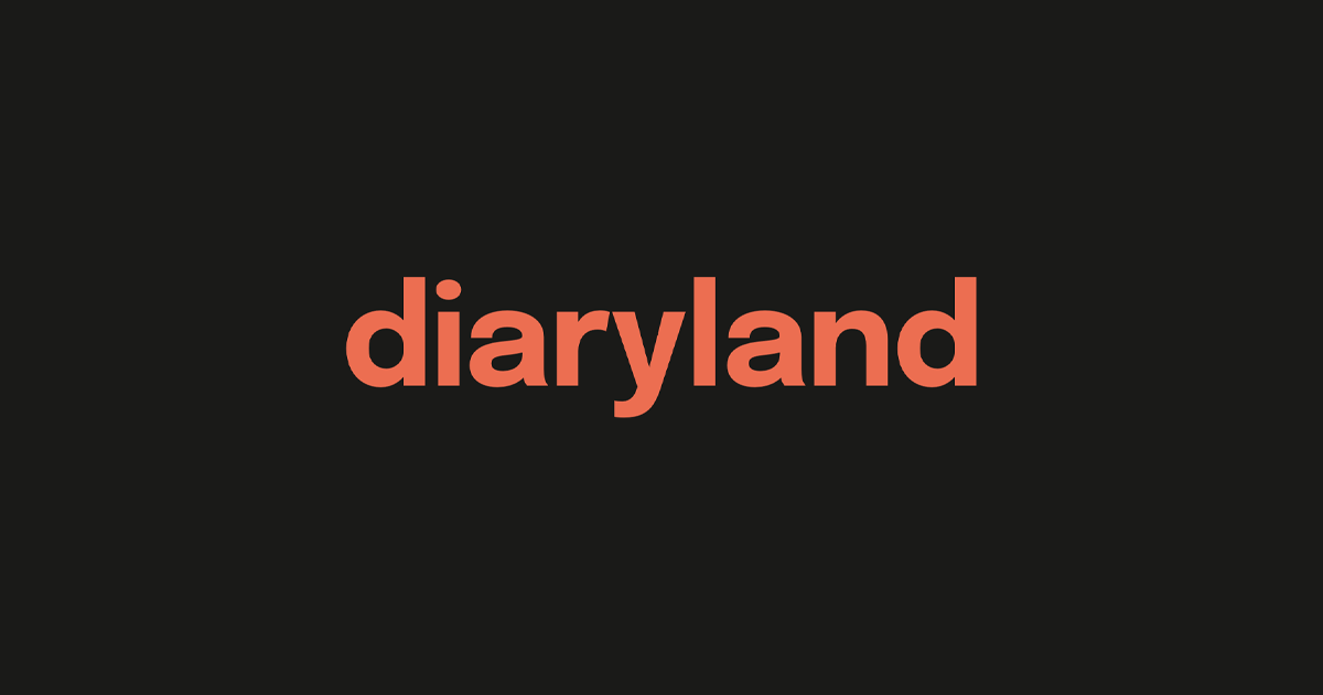 Diaryland logo on a warm paper background