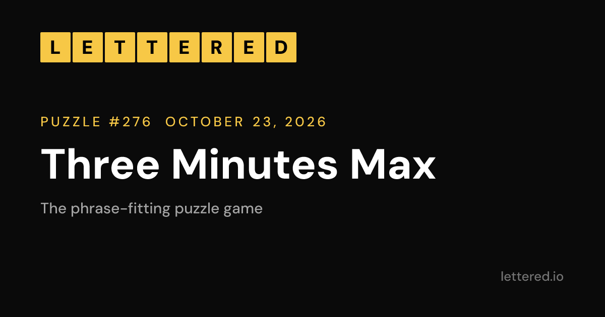 Lettered - The phrase-fitting puzzle game
