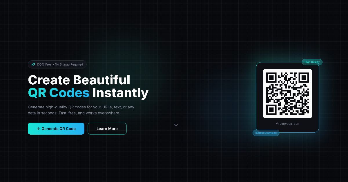 FreeQRApp - Free QR Code Generator | Create QR Codes Instantly · Twitter