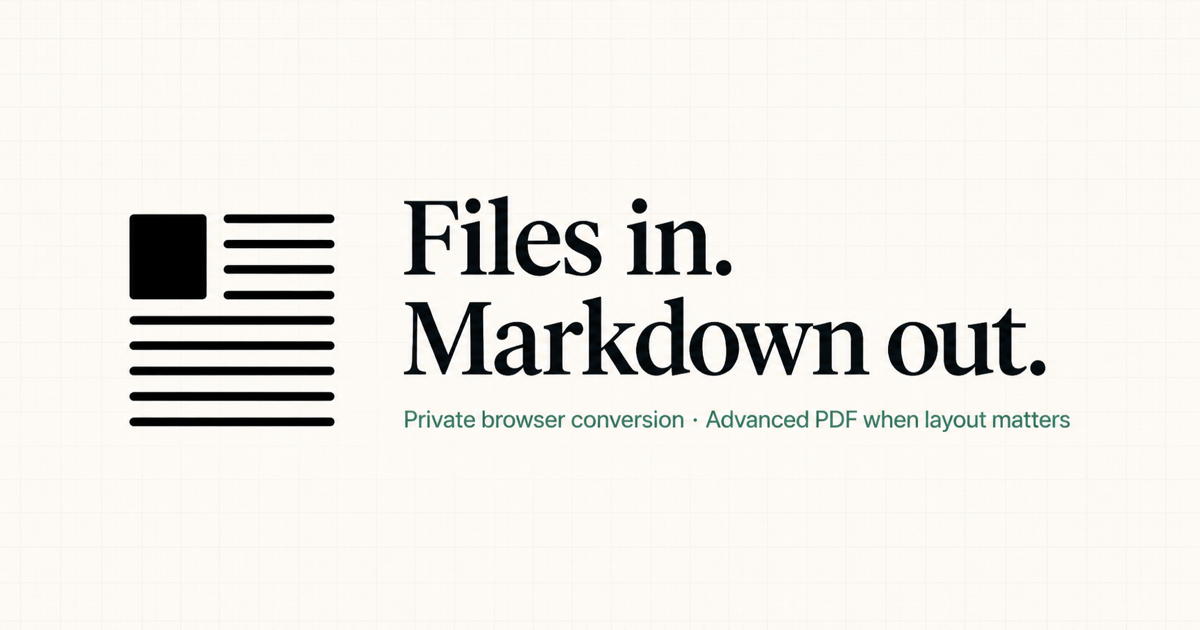 GetMarkdown: Files in. Markdown out.