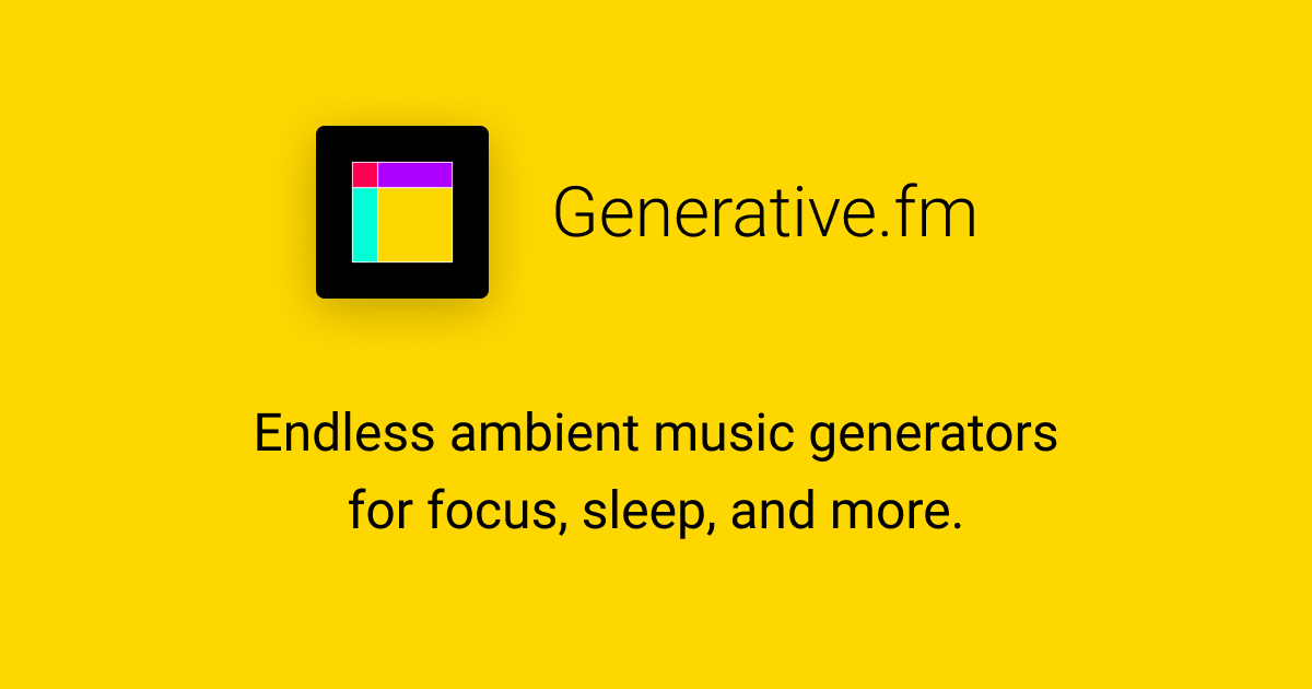 Generative.fm – Endless ambient music generators · Twitter