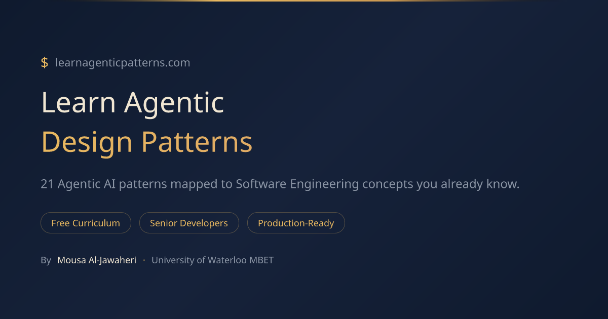 Learn Agentic Patterns: 21 Design Patterns for Senior Developers