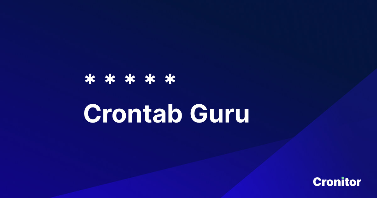 Crontab.guru - The cron schedule expression generator · Twitter