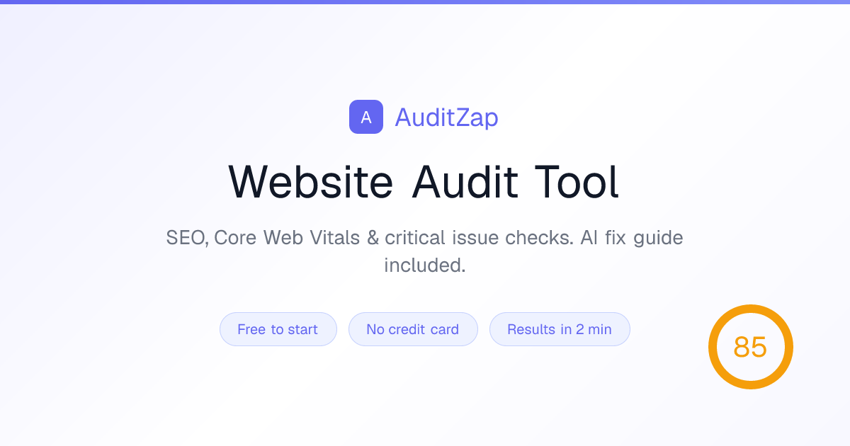 AuditZap - Website Audit Tool