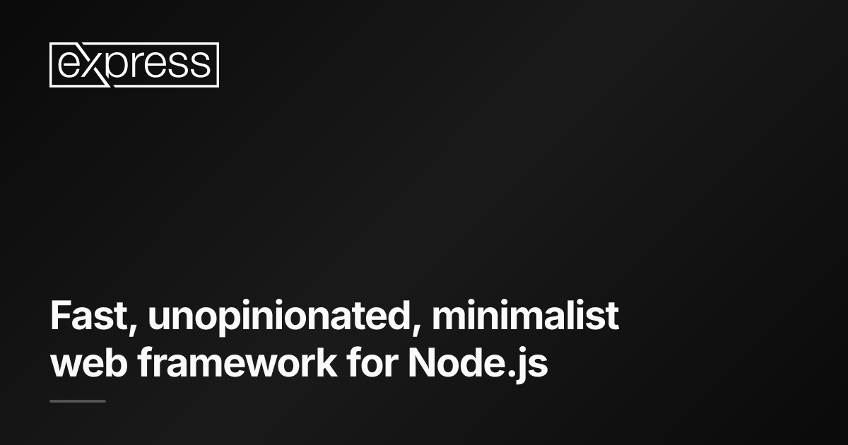 Express.js · Node.js web application framework · Twitter