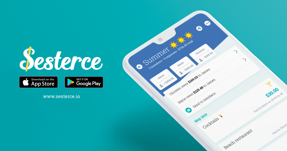Track your group expenses | Sesterce · Twitter