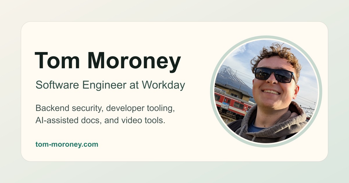 Tom Moroney, software engineer at Workday