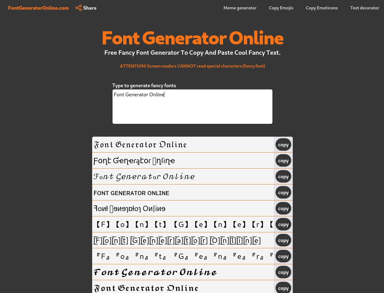 @FontGeneratorOnline.com · Twitter
