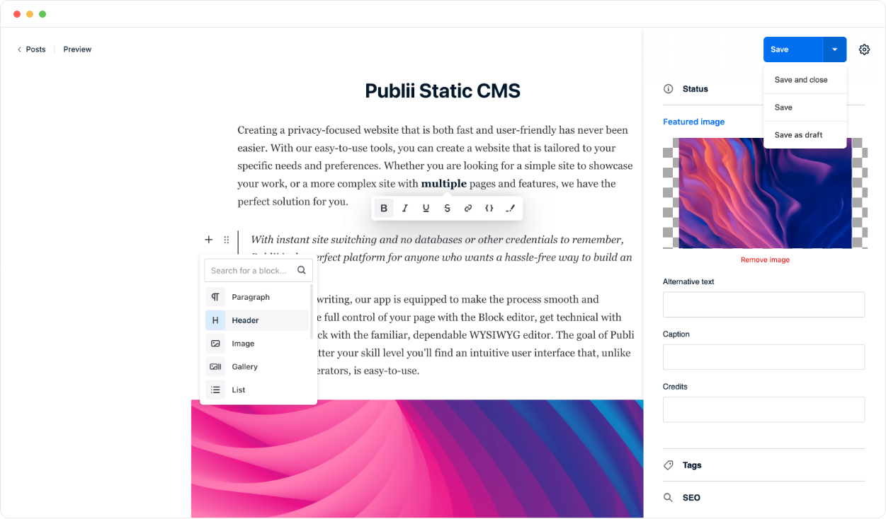 Publii: Free Open-Source Static CMS for Fast, Secure Websites · Twitter