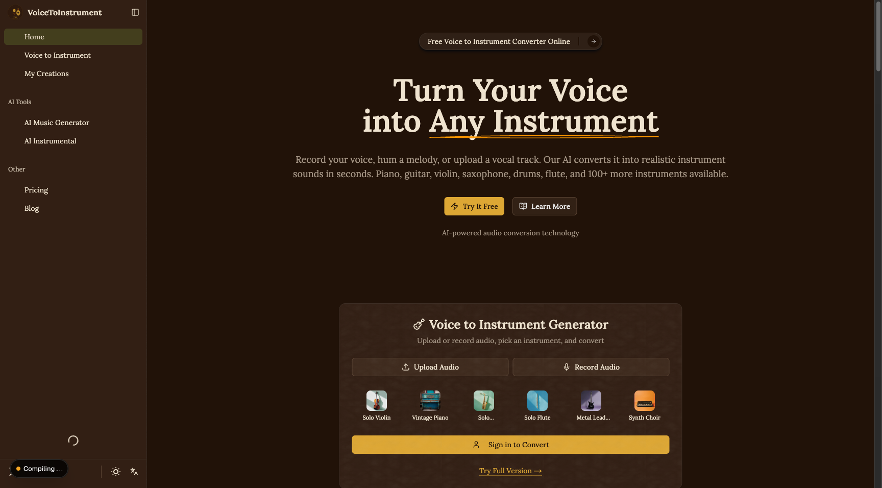 Voice to Instrument Converter | AI Audio Generator · Twitter