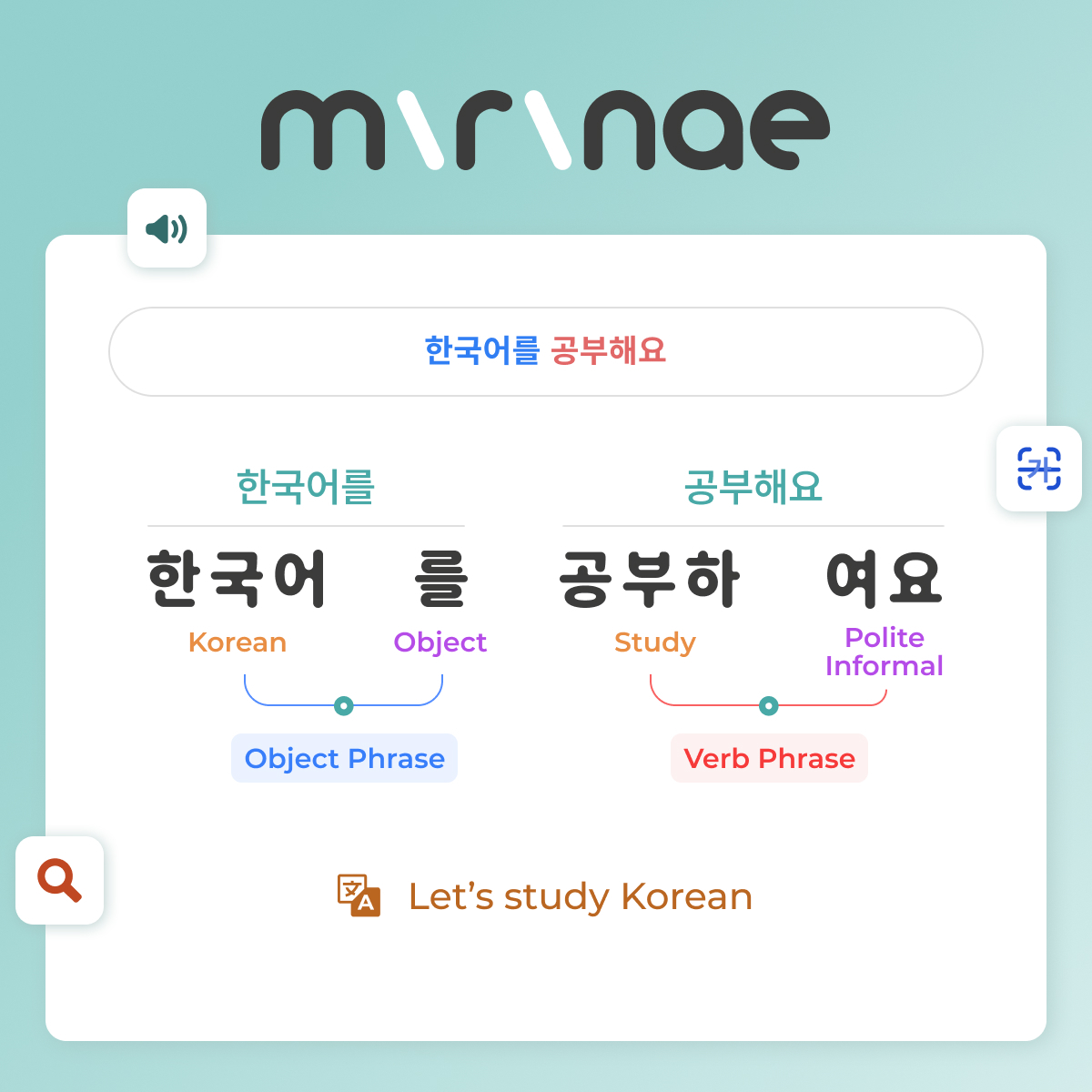 Explorer is a new kind of study aid that will analyze any Korean sentence you give it, identifying and explaining all the parts-of-speech, particles, conjugations and grammar patterns, show the phrase-structure of the sentence and give individual word-meanings as well as a whole-sentence translation.