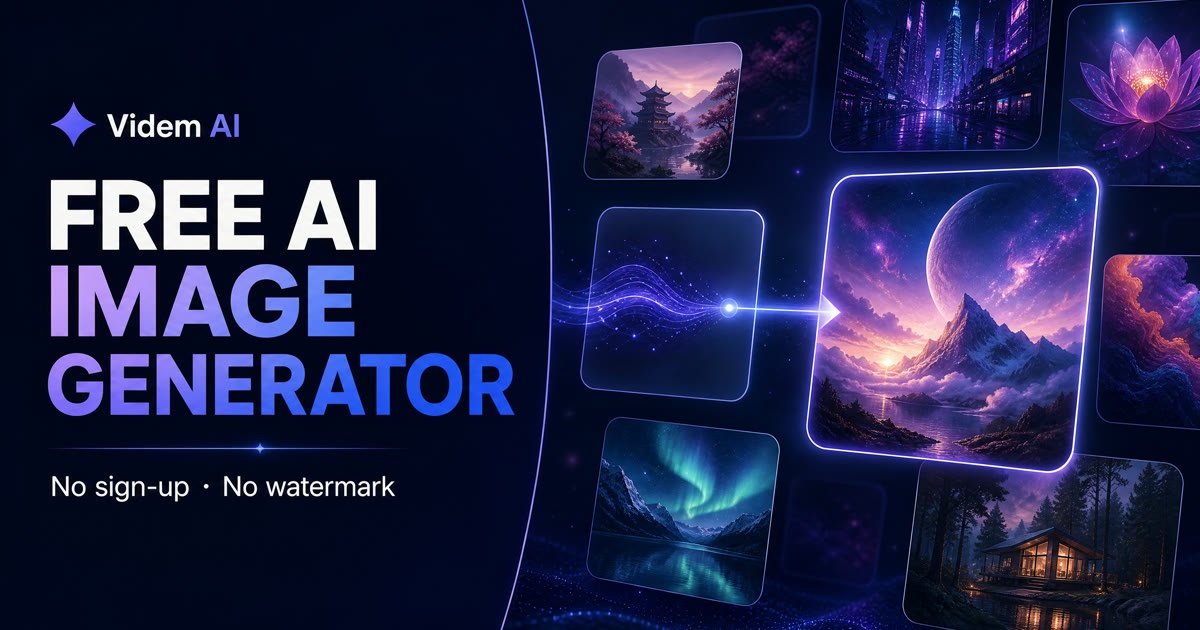 Free AI Image Generator, No Sign Up or Watermark | Videm Ai