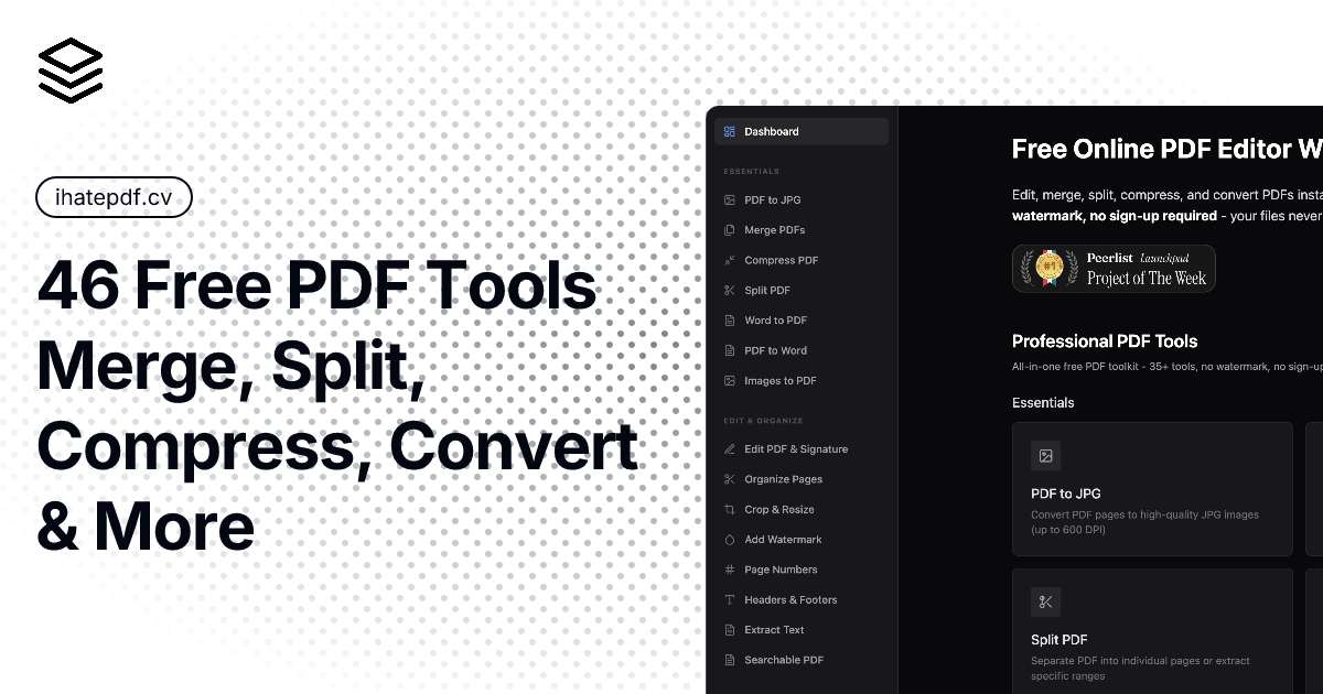 ihatepdf — Free PDF Editor No Watermark