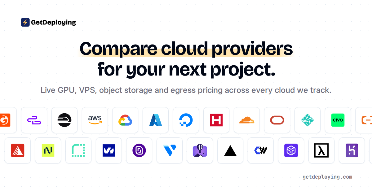 GetDeploying: Compare 116 Cloud Providers · Twitter