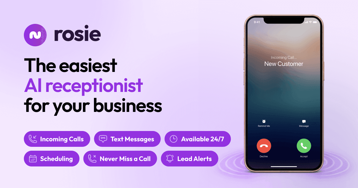Rosie AI Call Answering Service | 24/7 Phone Support From $49 · Twitter