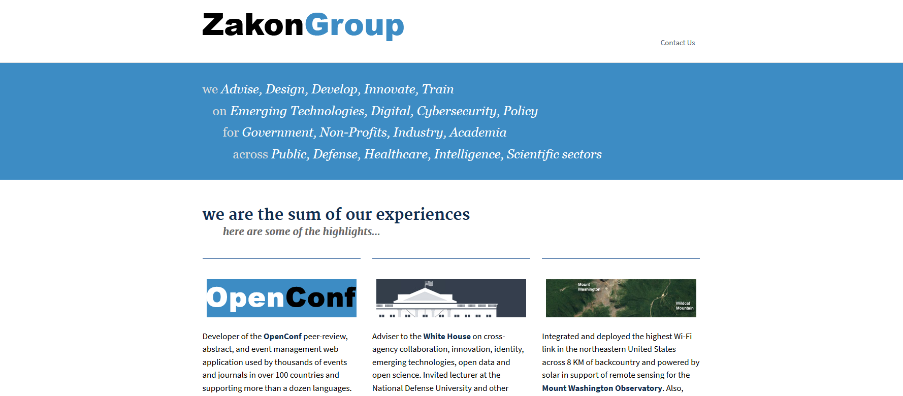 Zakon Group home page