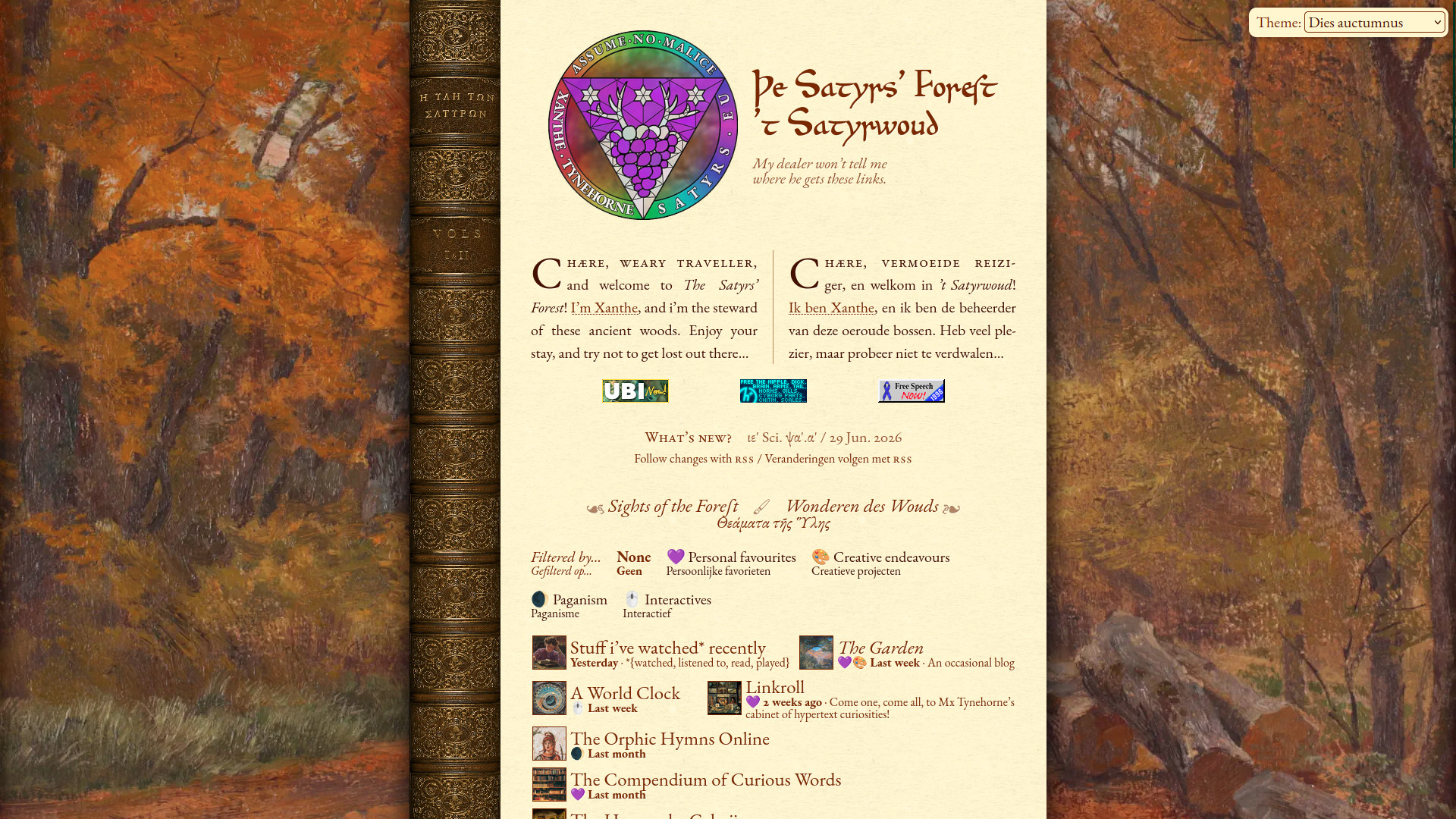 An arboreal forested website