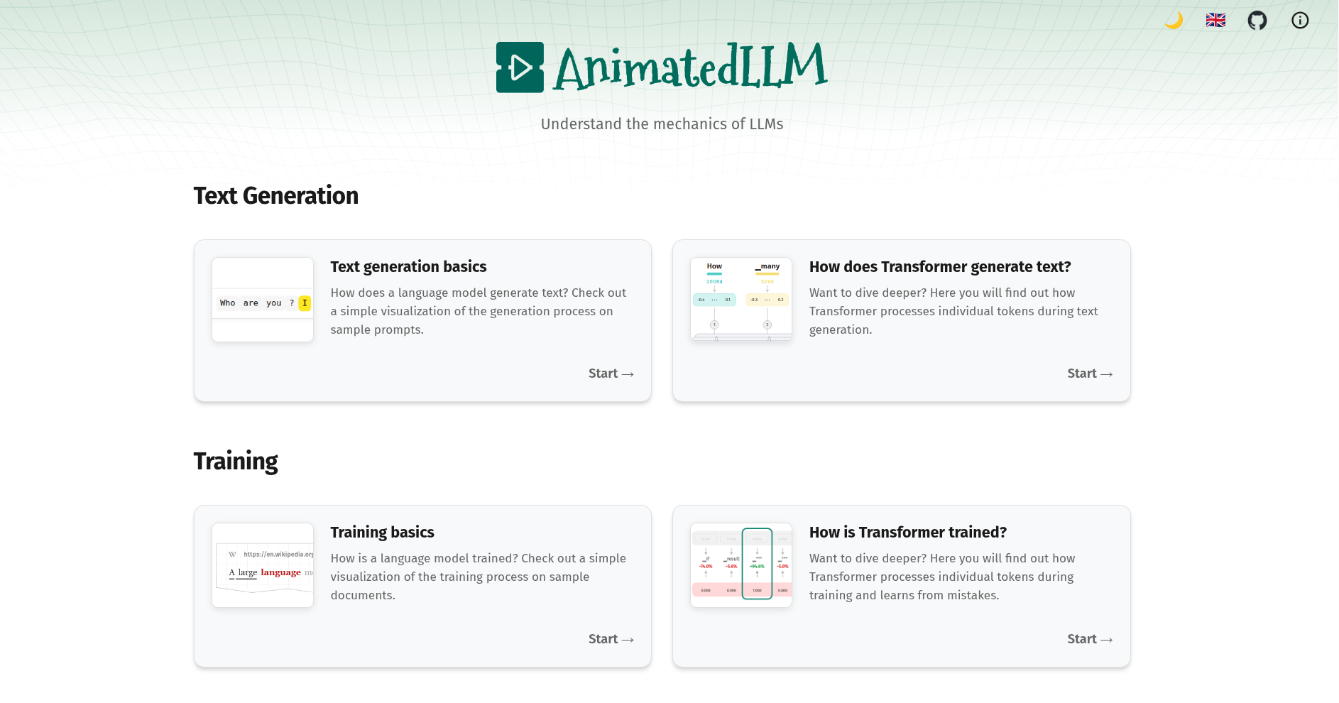 AnimatedLLM - Explaining LLMs with Interactive Visualizations · Twitter