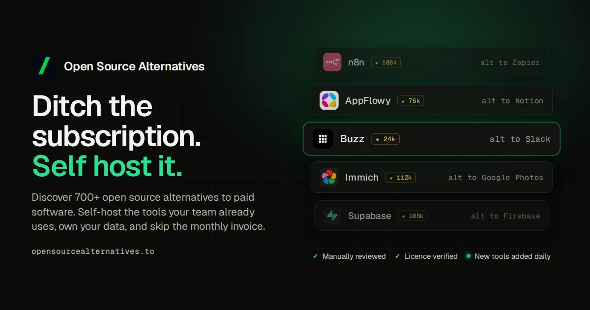 Open Source Alternatives to Paid Software · Twitter