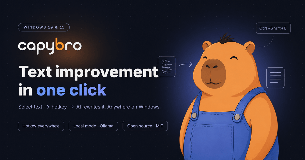 CapyBro — Text improvement in one click