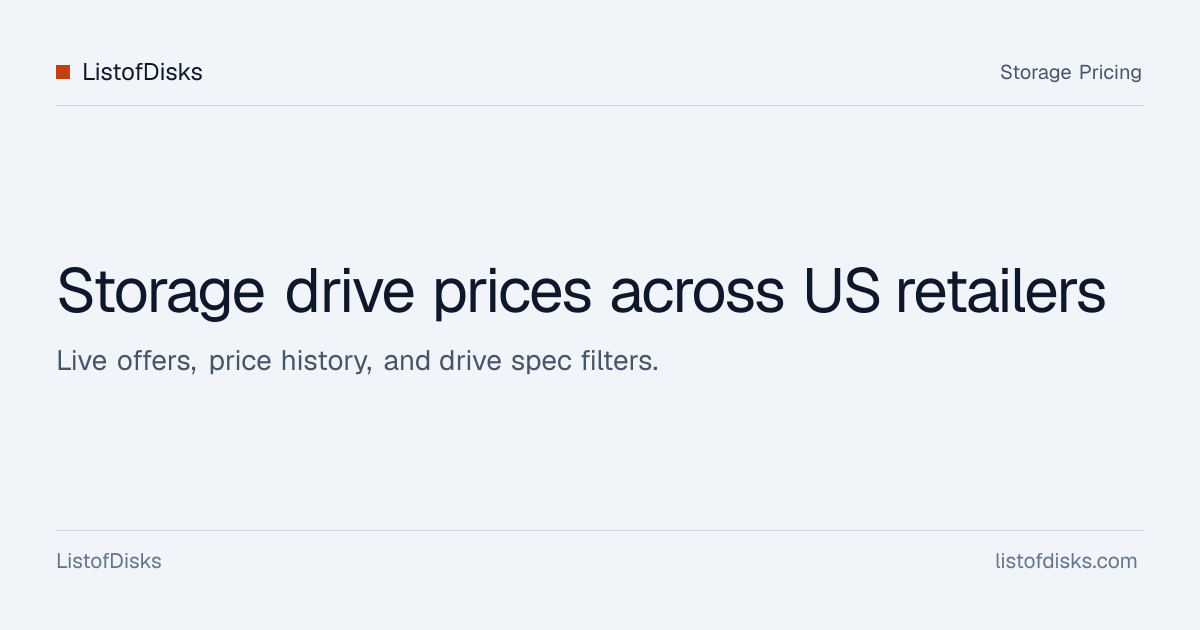 ListofDisks | Storage Drive Prices Across US Retailers