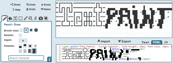 TextPaint – Create ASCII Art with Characters Online · Twitter