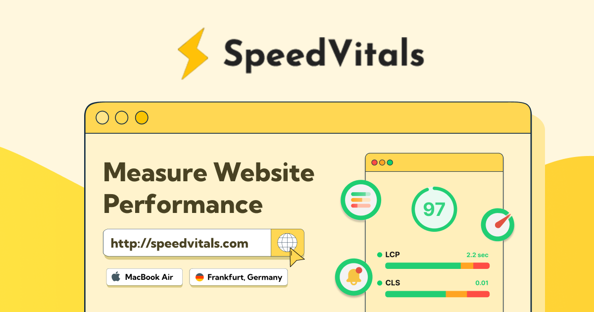 SpeedVitals website speed test report
