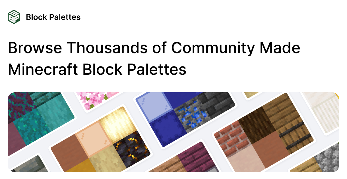 Block Palettes - Minecraft Building Inspiration Through Blocks · Twitter