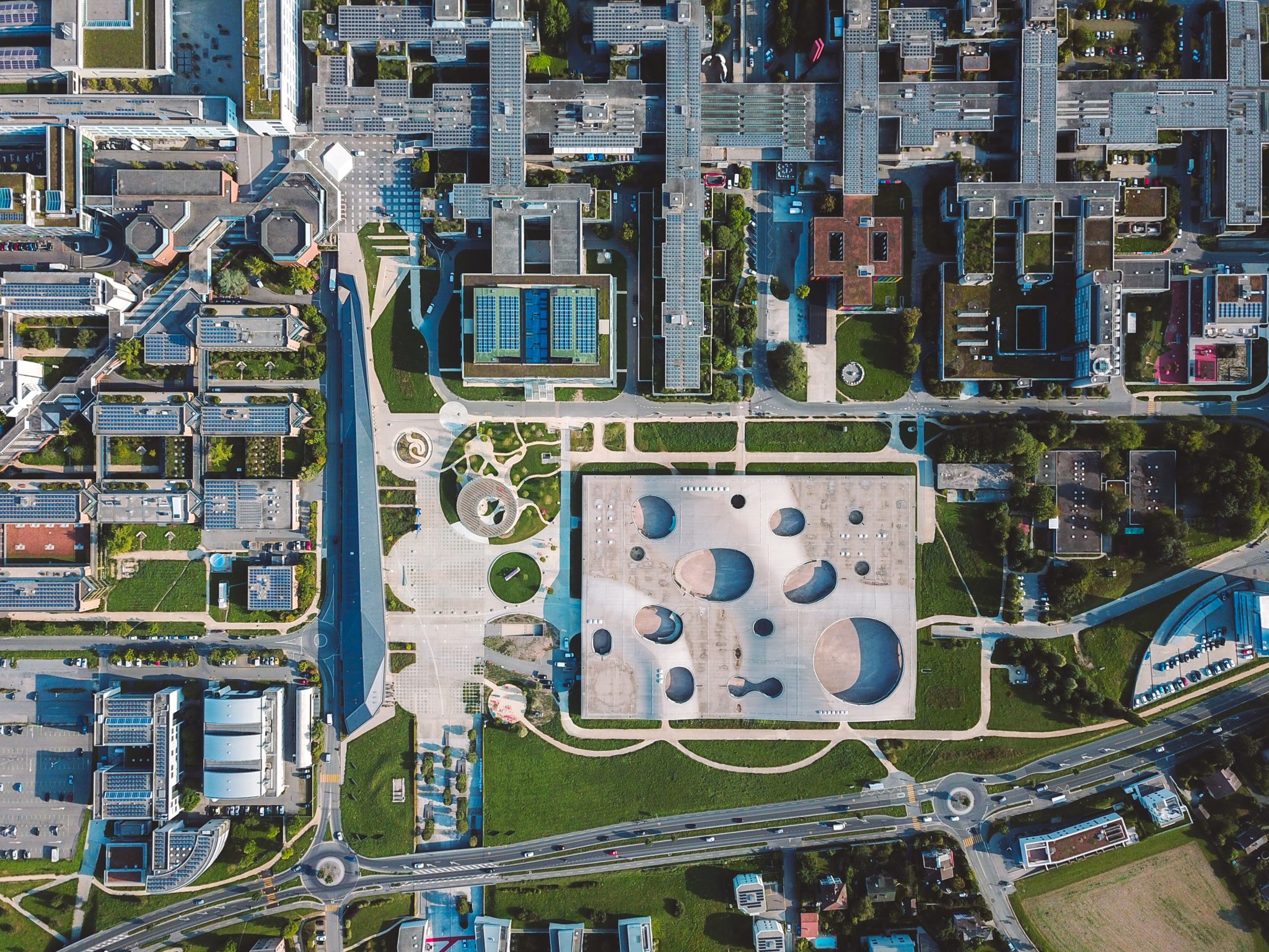 Vue aérienne du campus lausannois