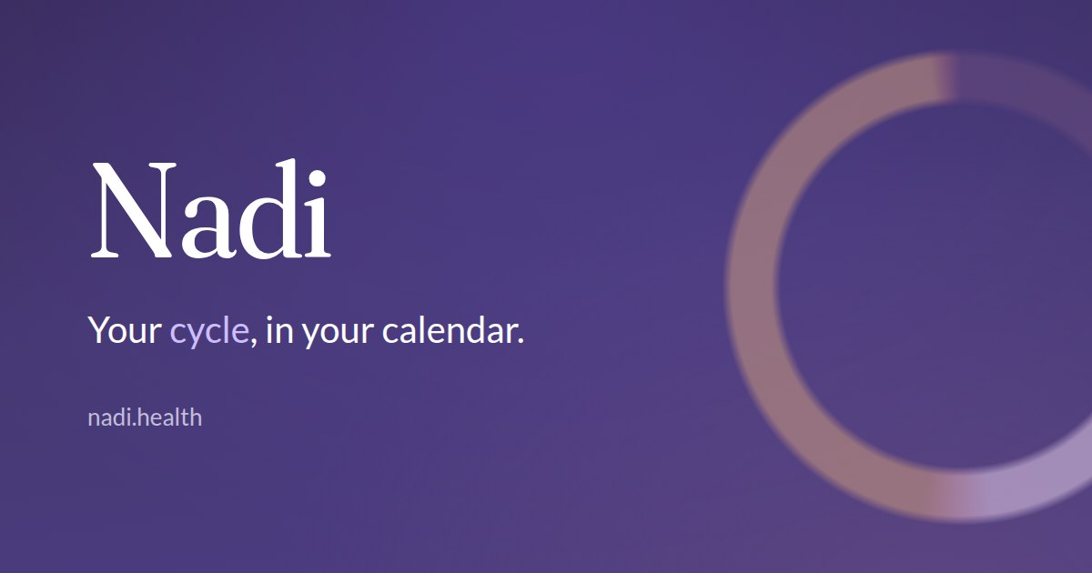 Nadi: your cycle, in your calendar