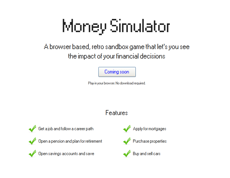 Money Simulator: A browser based, retro sandbox game that let's you see the impact of your financial decisions · Twitter