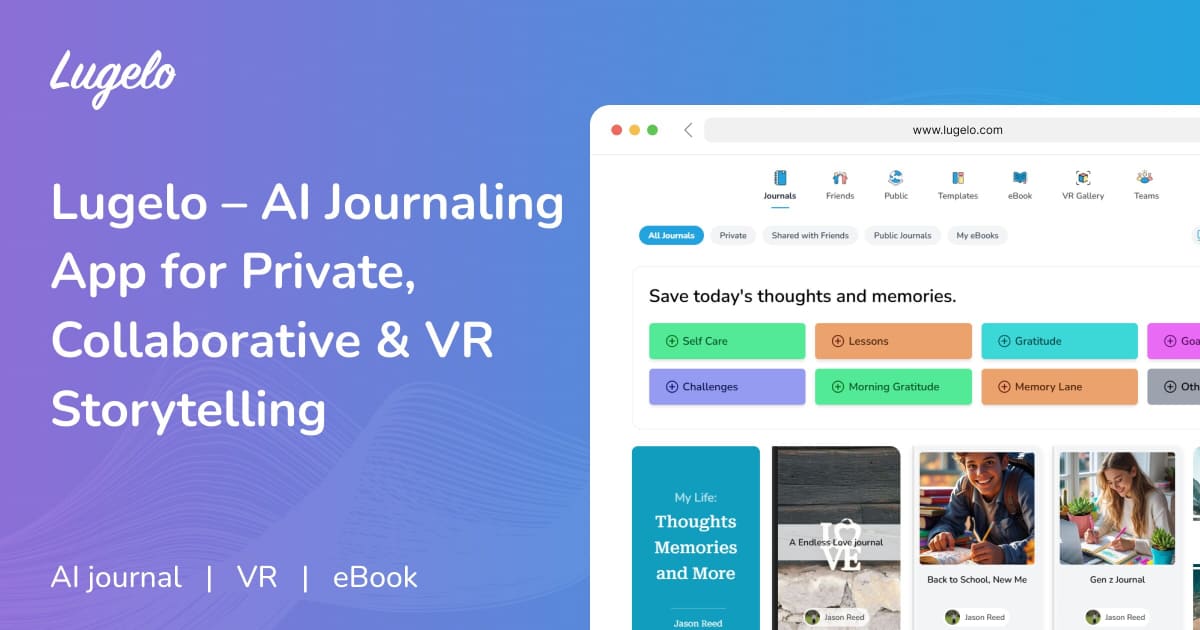 Lugelo – AI Journaling App for Private, Collaborative & VR Storytelling · Twitter