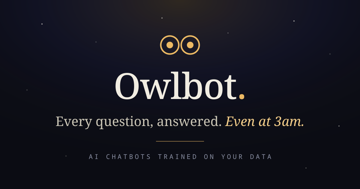 Owlbot.ai — Every question, answered. Even at 3am.
