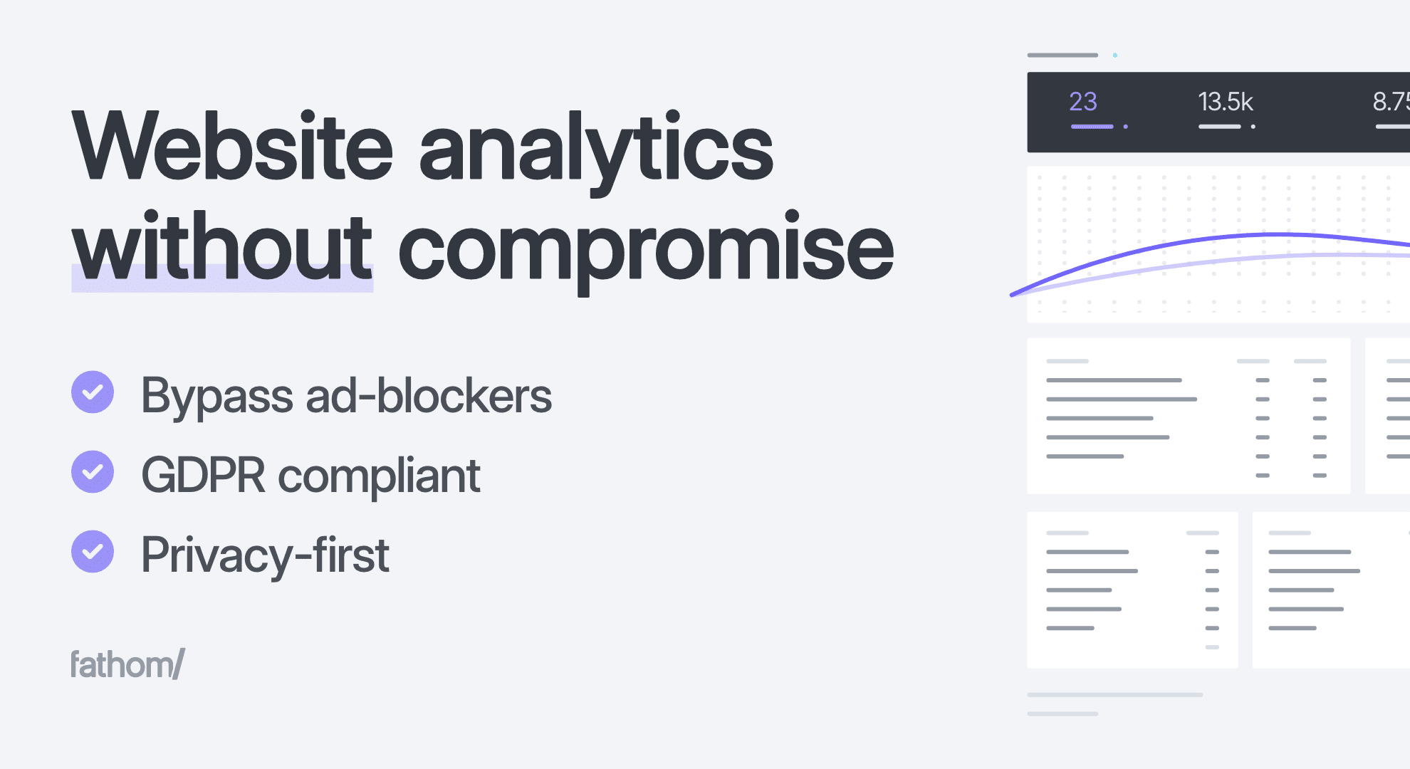 Privacy-focused website analytics from a sustainable company. A GDPR compliant, Google Analytics alternative.