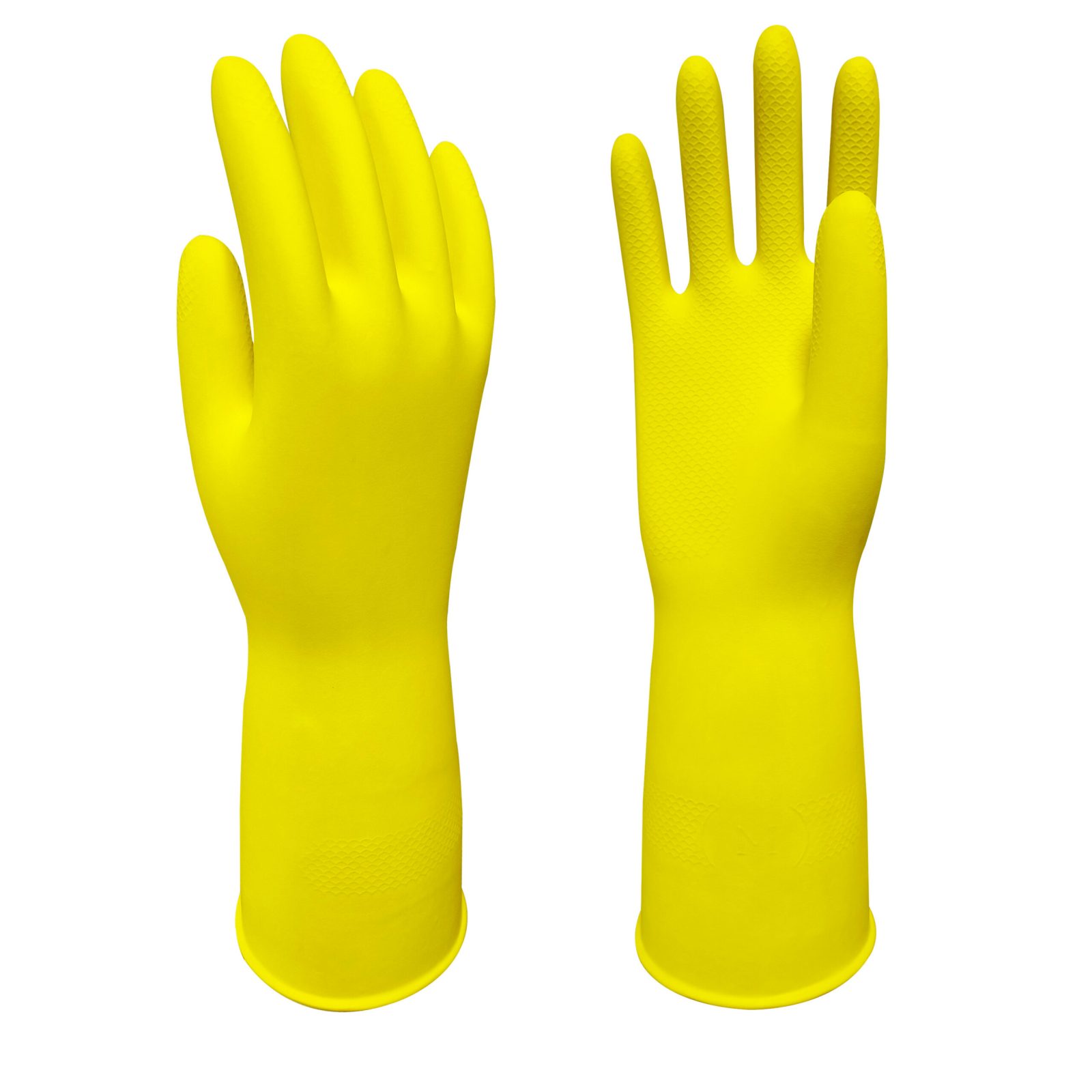 High-durability latex household gloves pair view - Jiali Gloves