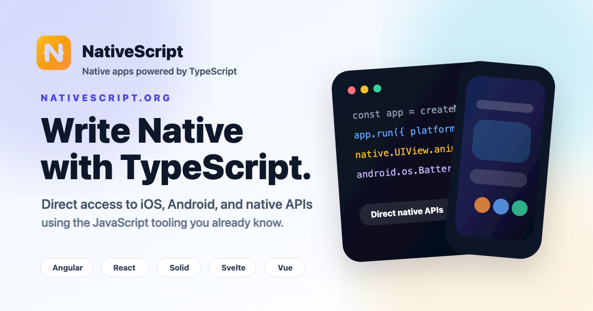 NativeScript - Write Native with TypeScript · Twitter