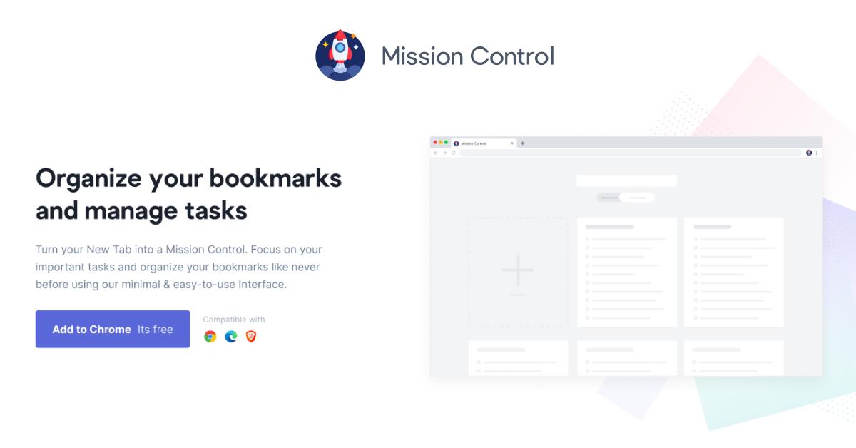 Mission Control — Organize your bookmarks and manage tasks